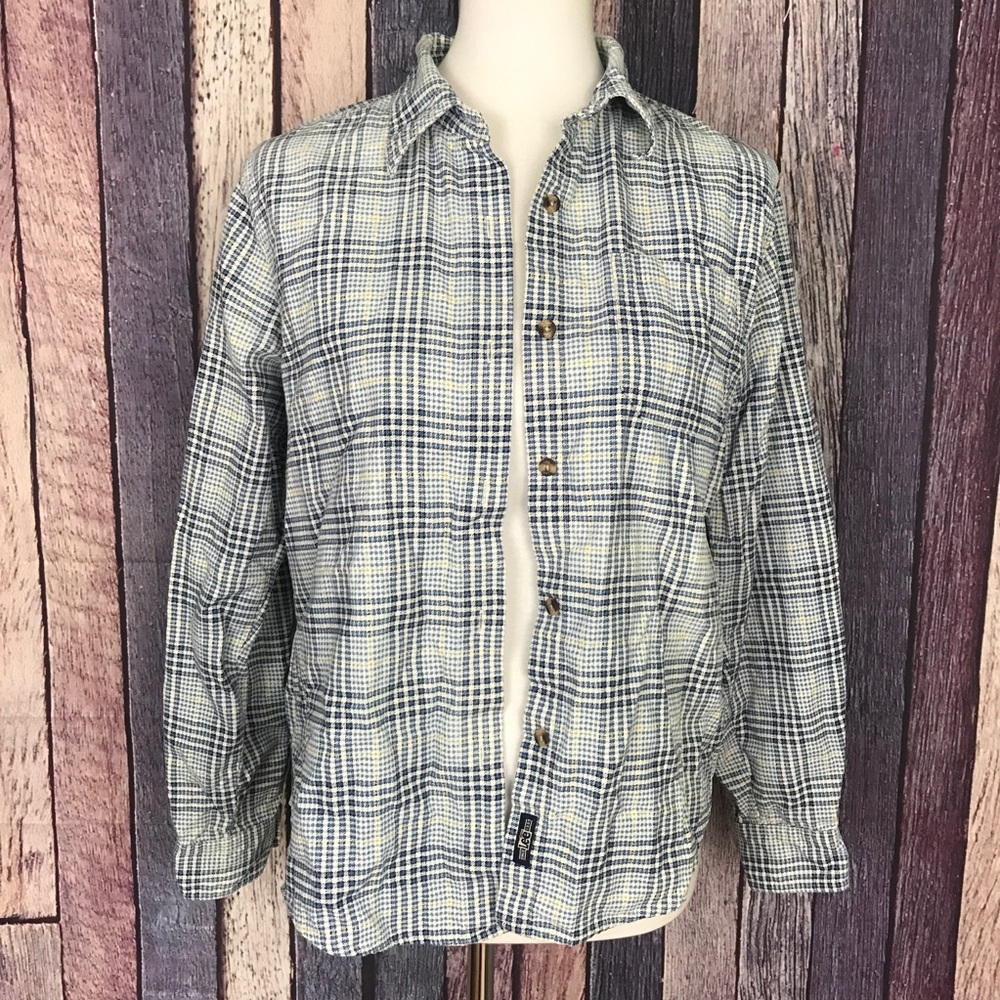 Vintage 90s Style Plaid Corduroy Button Down Top